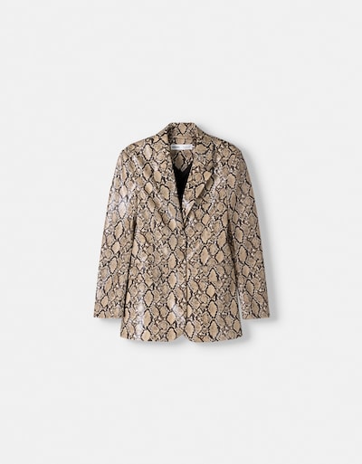 Bershka Blazer en mastic / brun foncé / noir, Vue avec produit