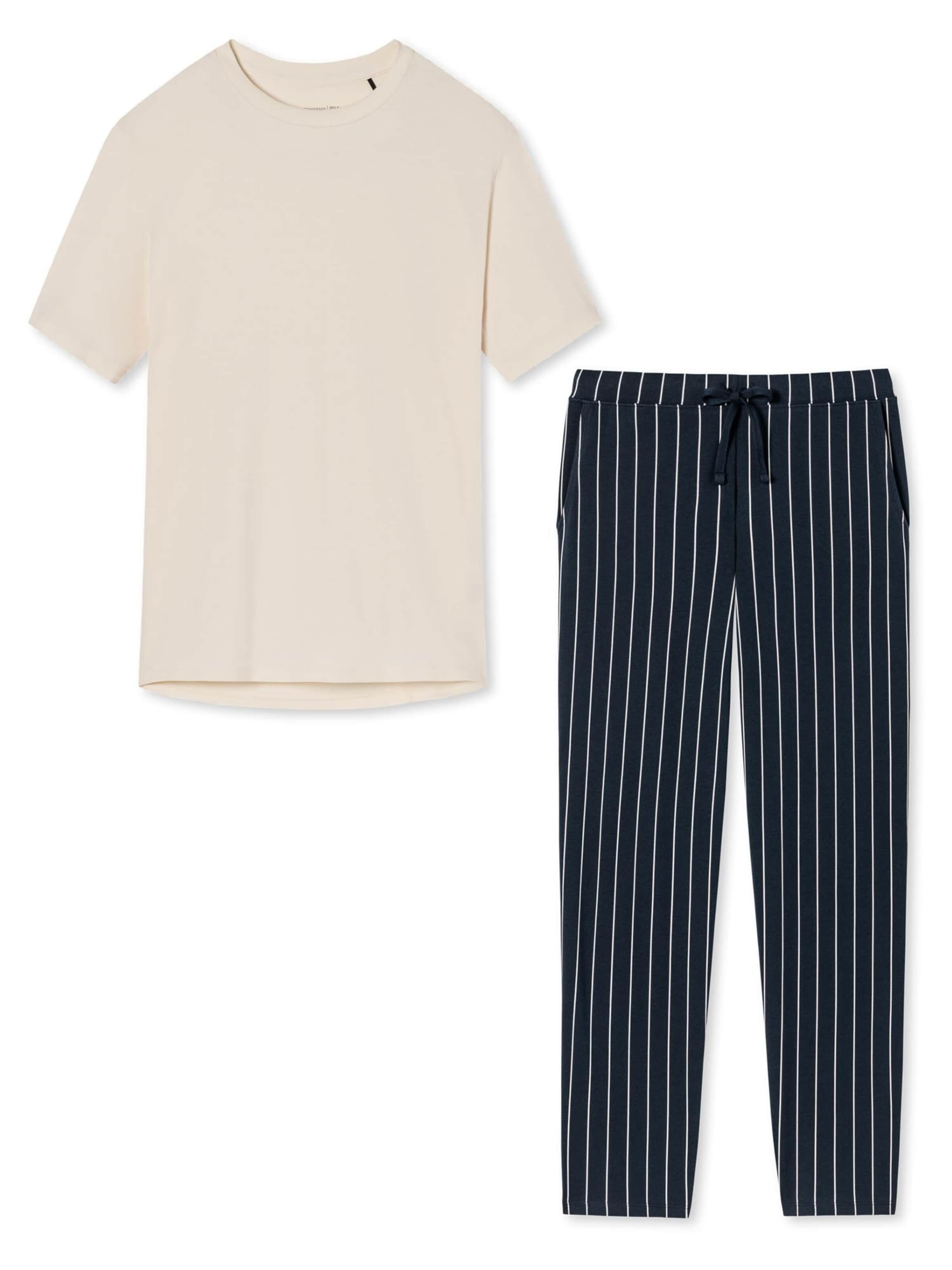 SCHIESSER Pyjama 'Organic Cotton' in Gemengde kleuren: voorkant