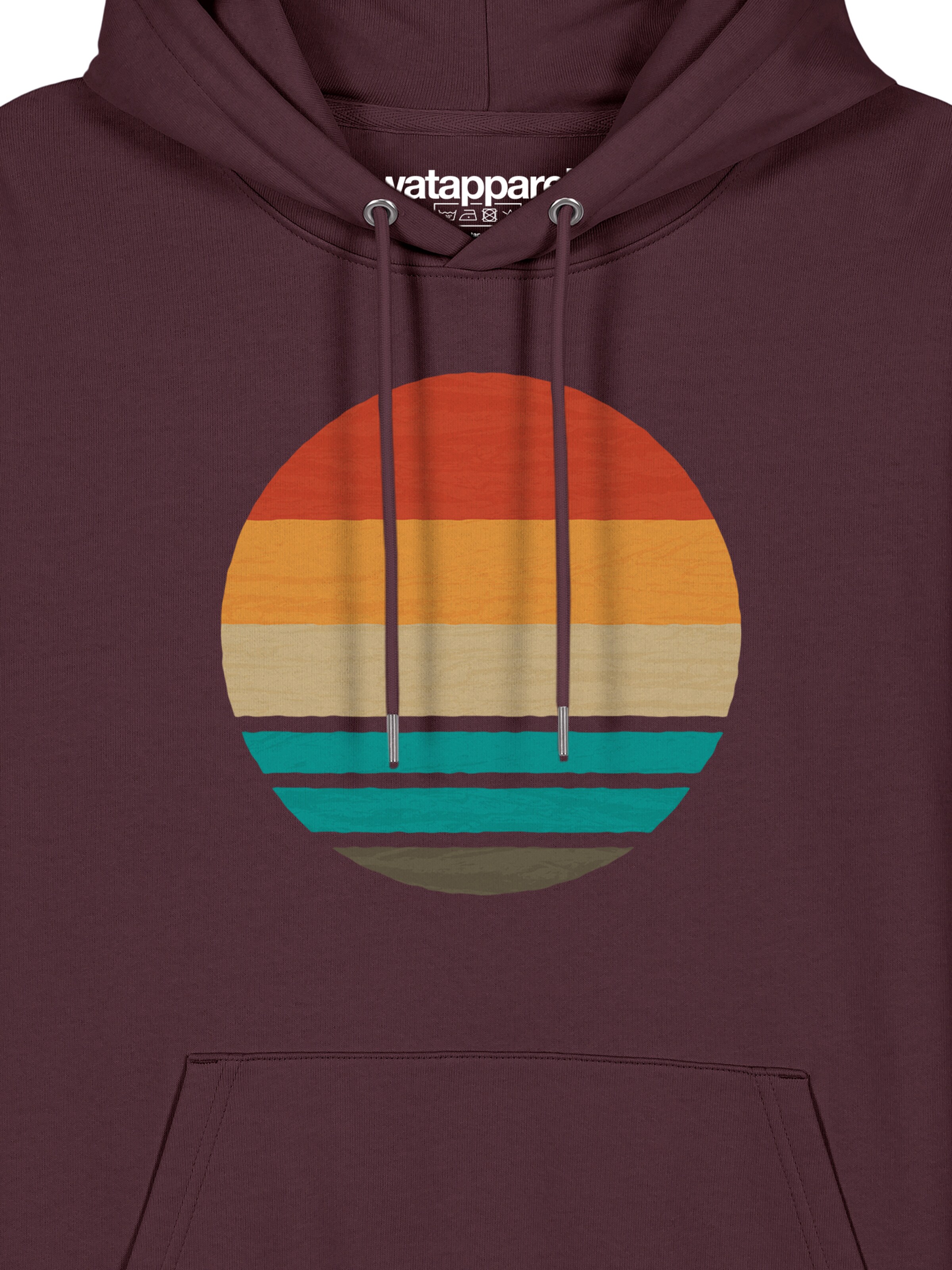 Watapparel Sweatshirt ' Retro Sunset Ocean ' in Rood