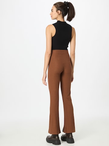 PIECES Flared Leggings 'Ribbi' in Brown