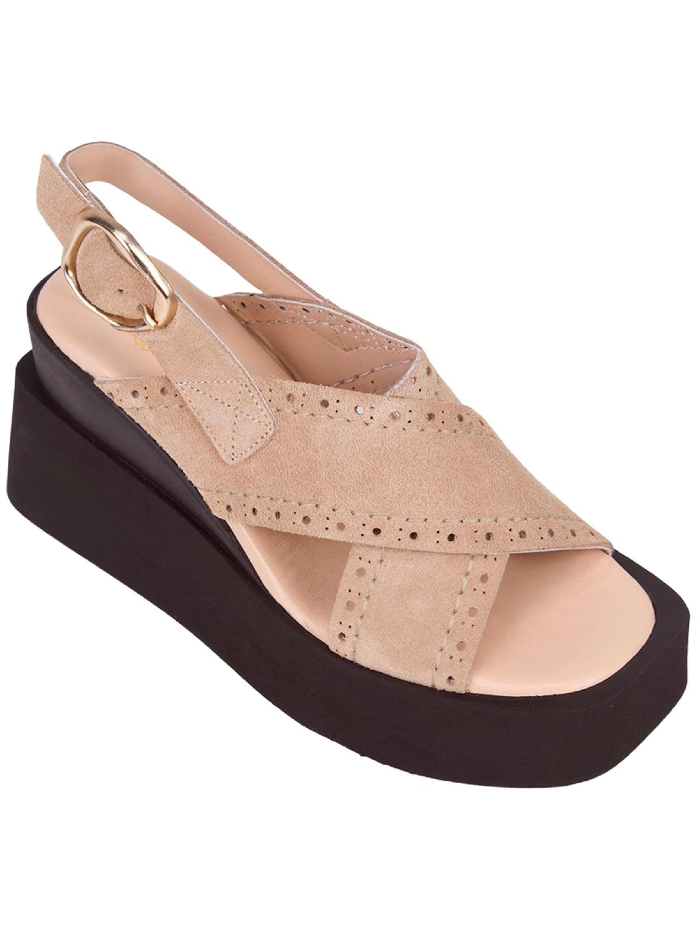 Sandales 'Keilsandalen' Desa en beige : devant