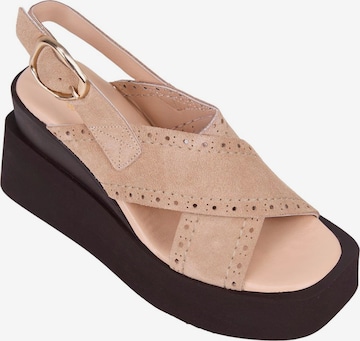 Sandales 'Keilsandalen' Desa en beige : devant