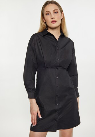 DreiMaster Klassik Shirt Dress in Black: front