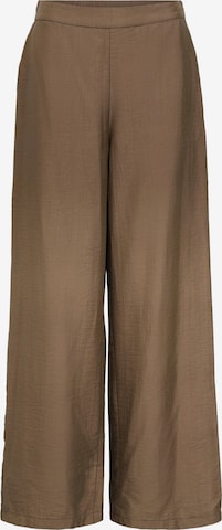 OBJECT Wide Leg Housut 'OBJYui' värissä ruskea: etupuoli