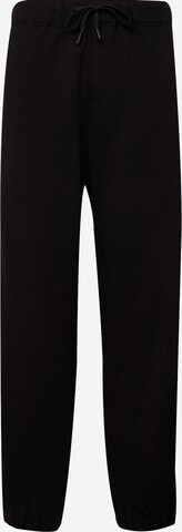 Tapered Pantaloni de la Versace Jeans Couture pe negru: față