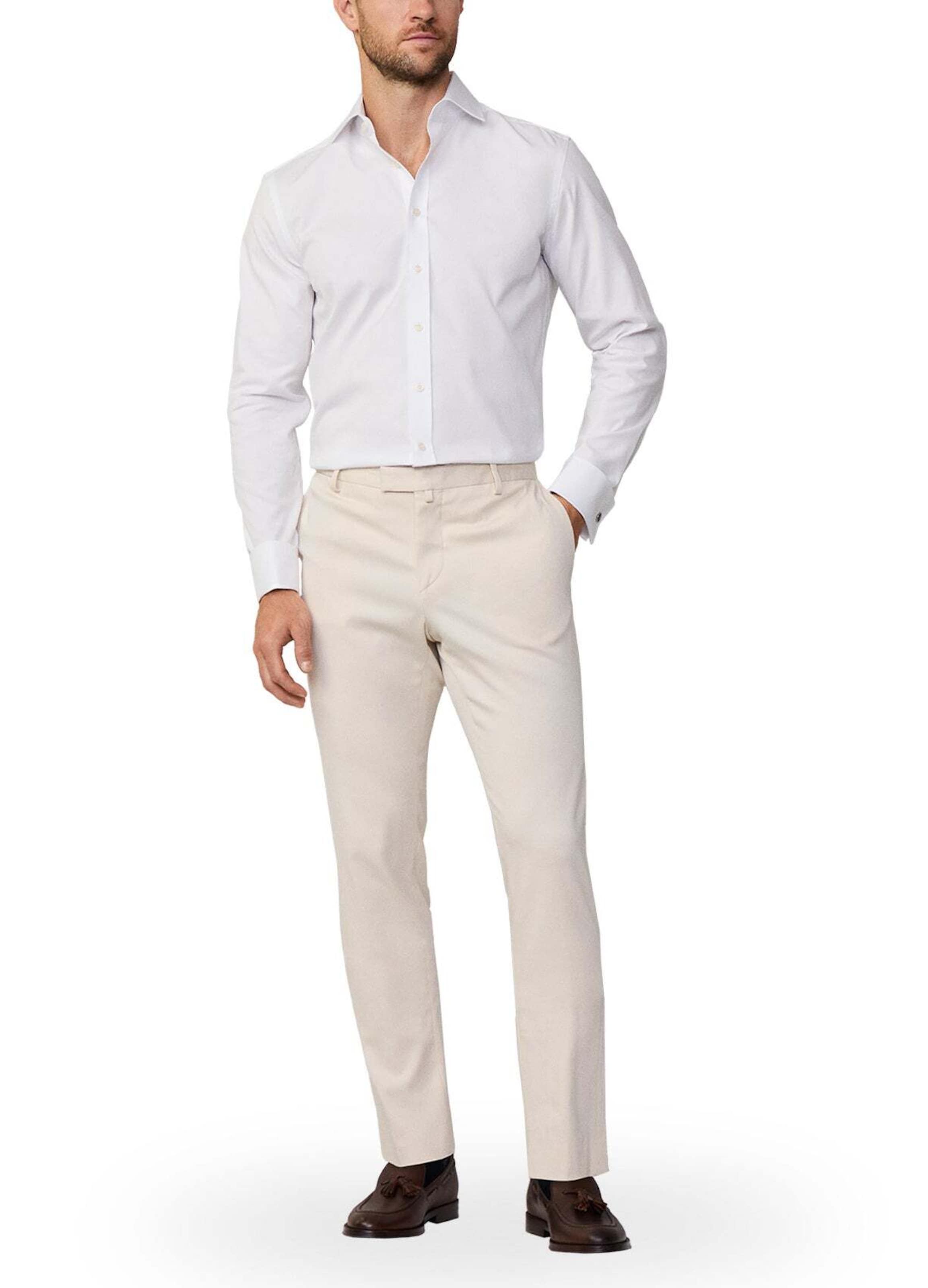 Hackett London Regular fit Zakelijk overhemd 'Pinpoint Dс' in Wit