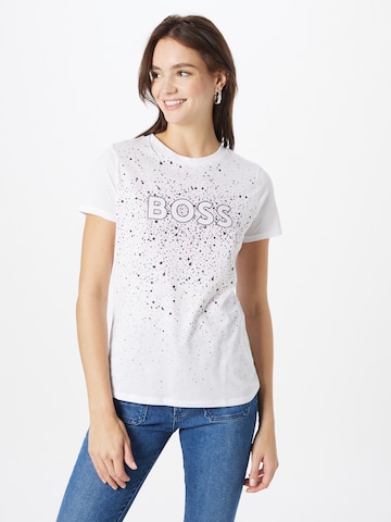 BOSS - Camisa 'Elogo' em branco: frente