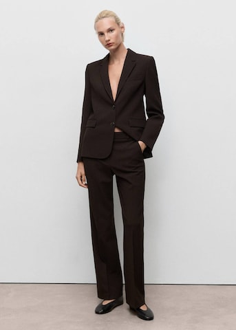 MANGO Flared Bügelfaltenhose 'Bergen' in Braun