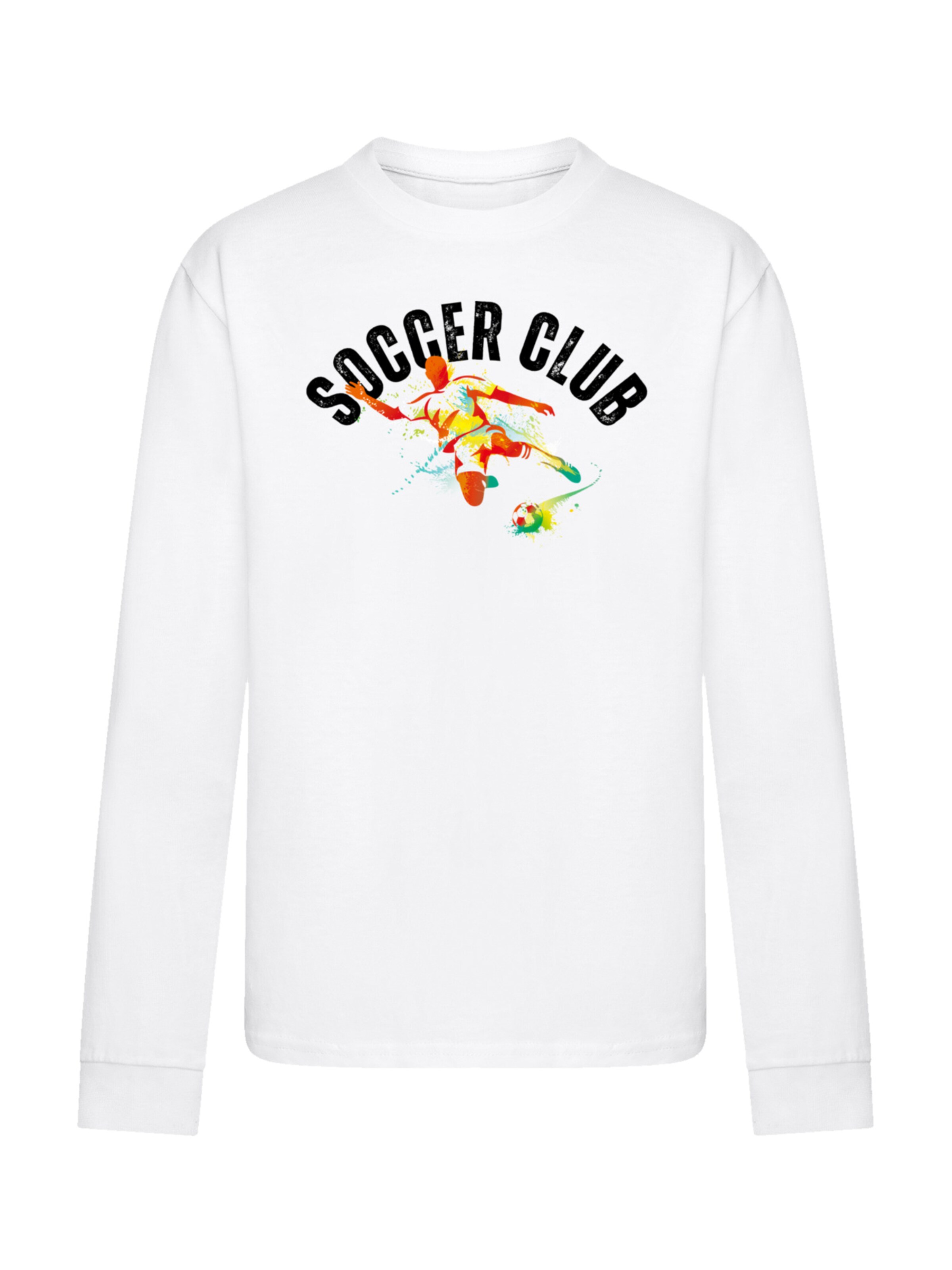 T-Shirt 'Soccer Club Sport Fan Artwork' F4NT4STIC en blanc : devant