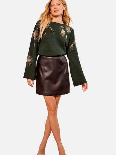 Pullover love & roses di colore oro / verde scuro, Visualizzazione prodotti
