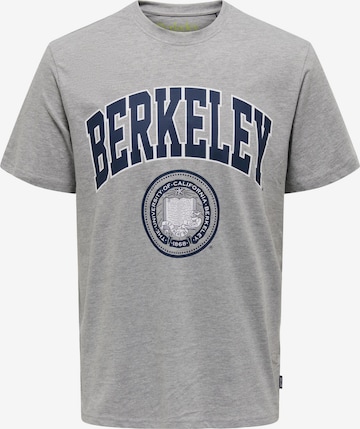 Only & Sons T-shirt 'Berkeley' i grå: framsida