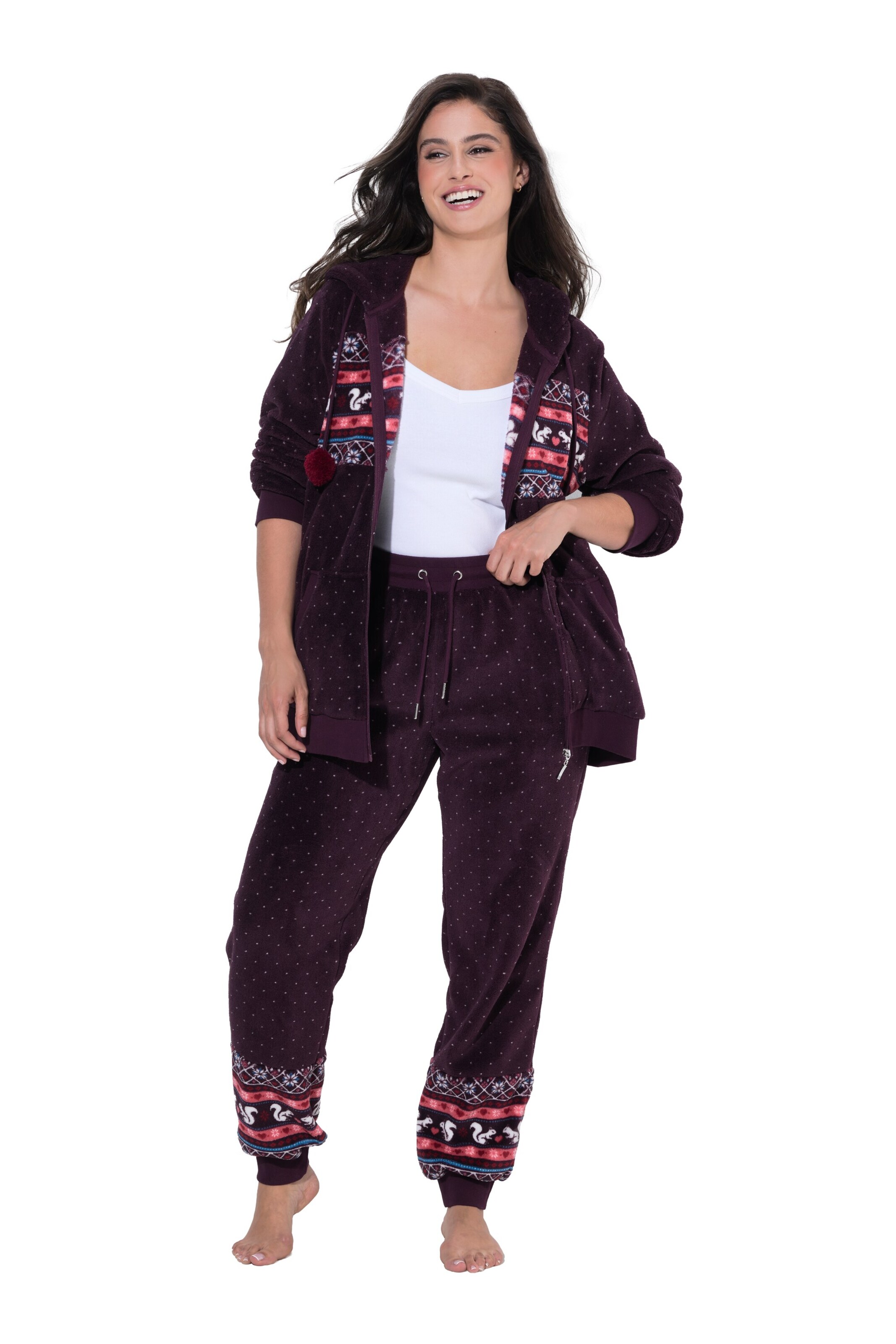 Ulla Popken Pajama pants in Purple: front