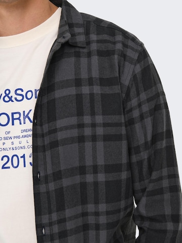 Only & Sons Slim fit Overhemd 'ONSGUDMUND' in Zwart