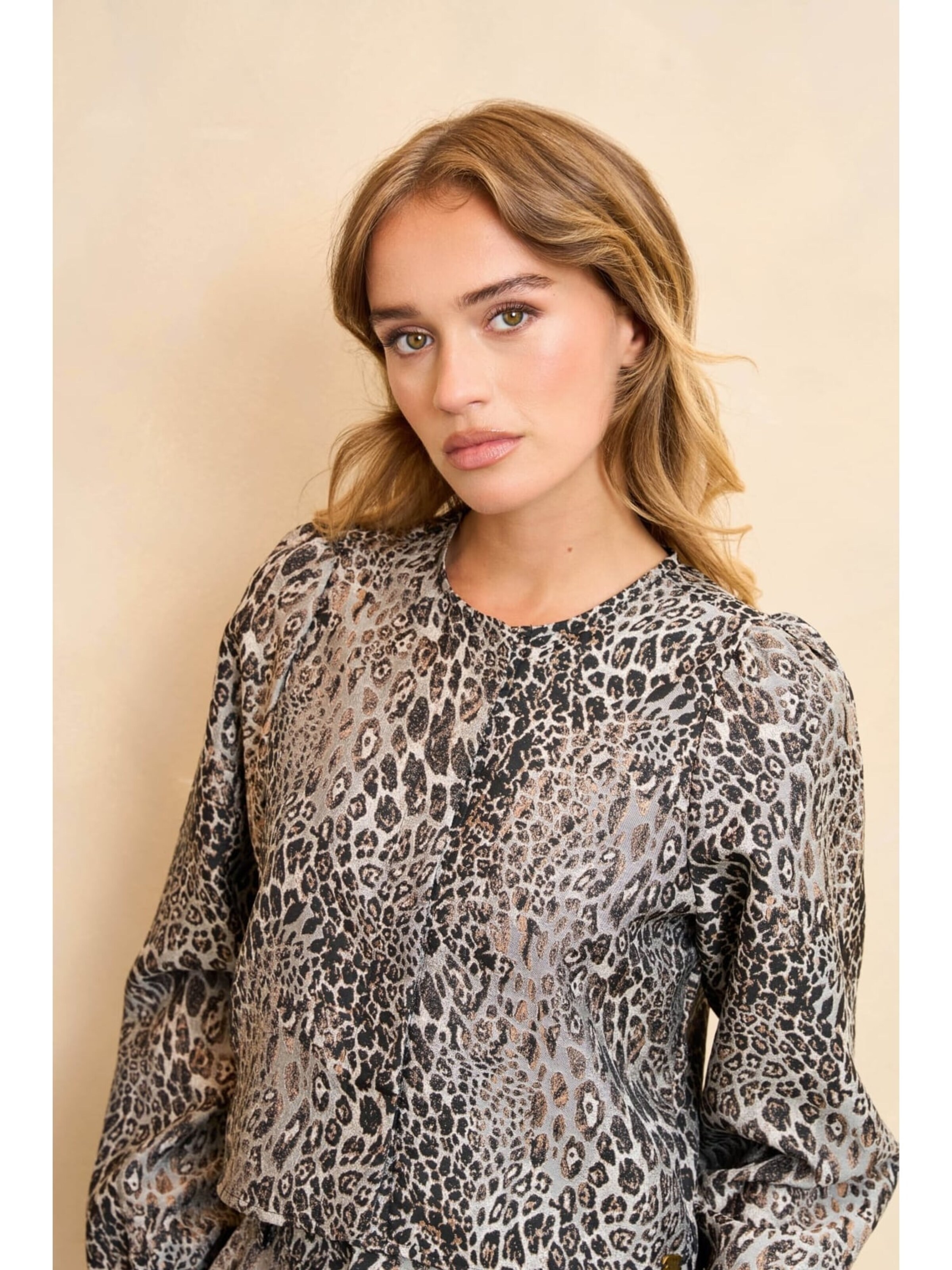 LOFTY MANNER Blouse 'QL11 - Blouse Hedda' in Brown