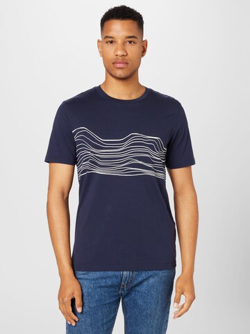 ARMEDANGELS T-shirt 'JAAMES SOUND WAVES' i blå: framsida