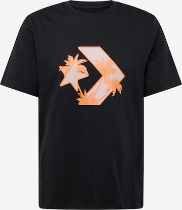 CONVERSE - Camiseta 'Star Chevron' en negro: frente
