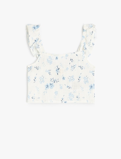 Koton Blouse in de kleur Lichtbeige / Marine / Lichtblauw, Productweergave