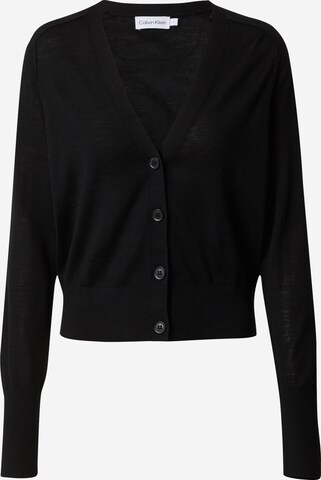 Calvin Klein Knit cardigan in Black: front