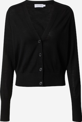 Calvin Klein Knit Cardigan in Black: front