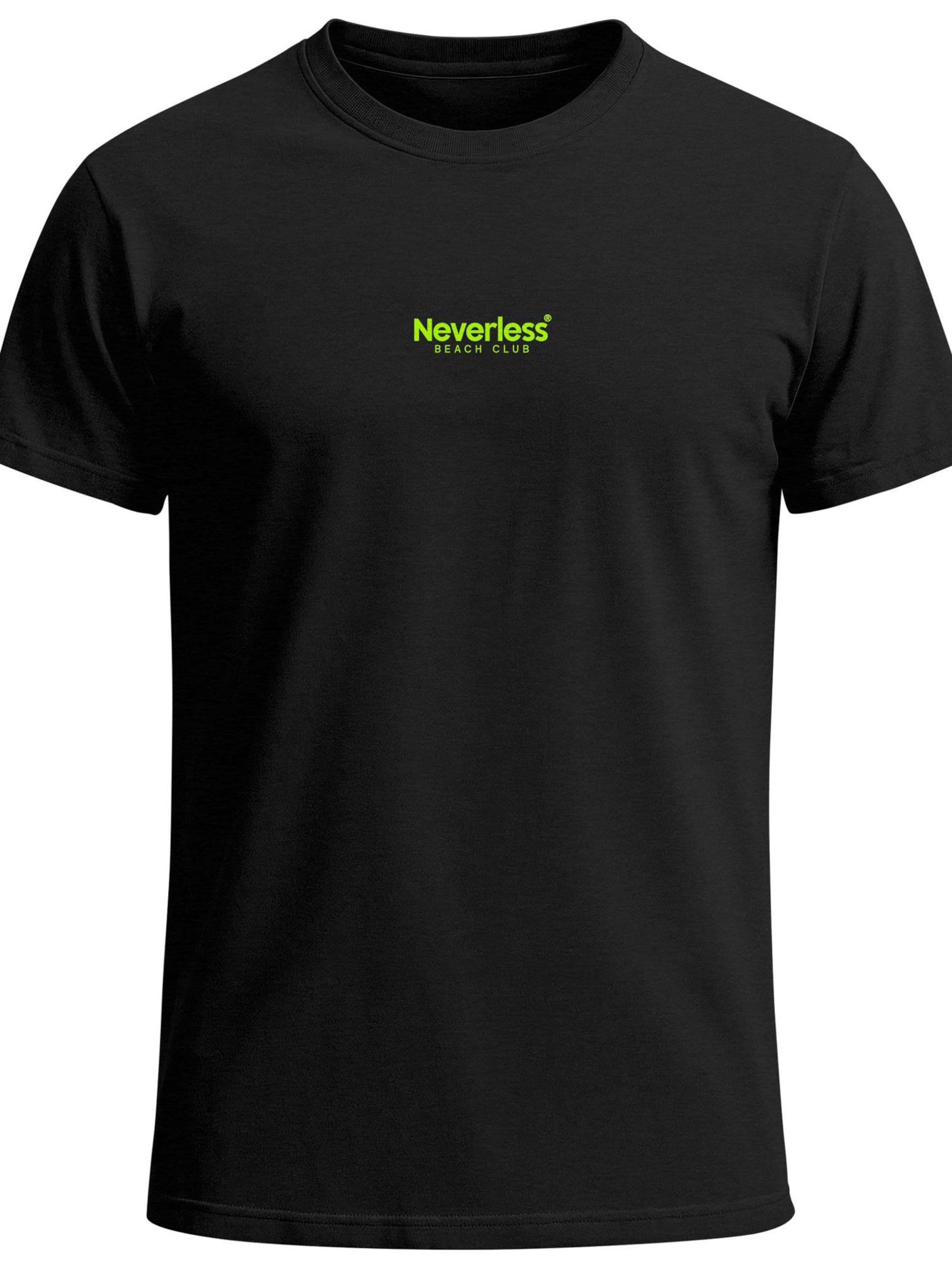 Neverless Shirt 'Beach Club Palme' in Black: front