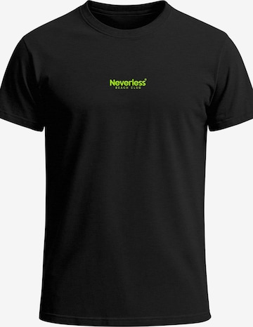 Neverless Shirt 'Beach Club Palme' in Black: front