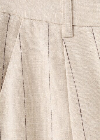 MANGO Wide leg Pleat-Front Pants 'Zede' in Brown