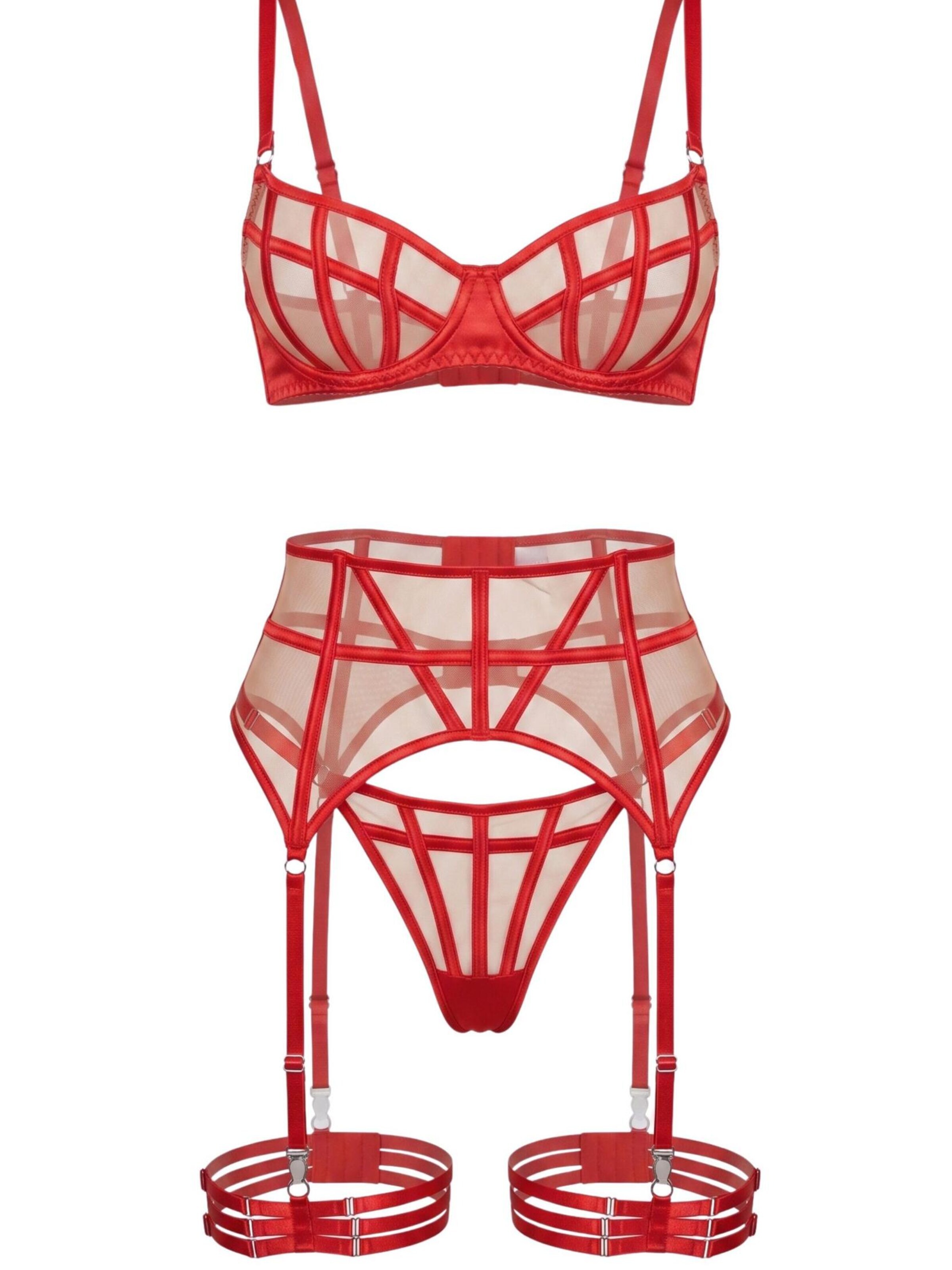 Orchibelle Underwear Sets 'Berenice' in Red: front