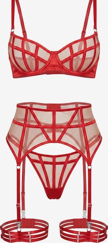 Orchibelle Underwear Sets 'Berenice' in Red: front