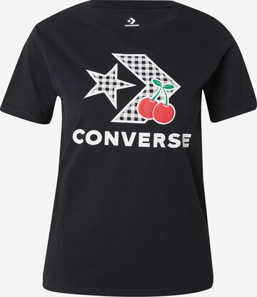 CONVERSE Sweatshirt 'CHERRY STAR' in Zwart: voorkant