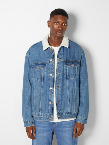 Bershka Between-Season Jacket in Blue: front