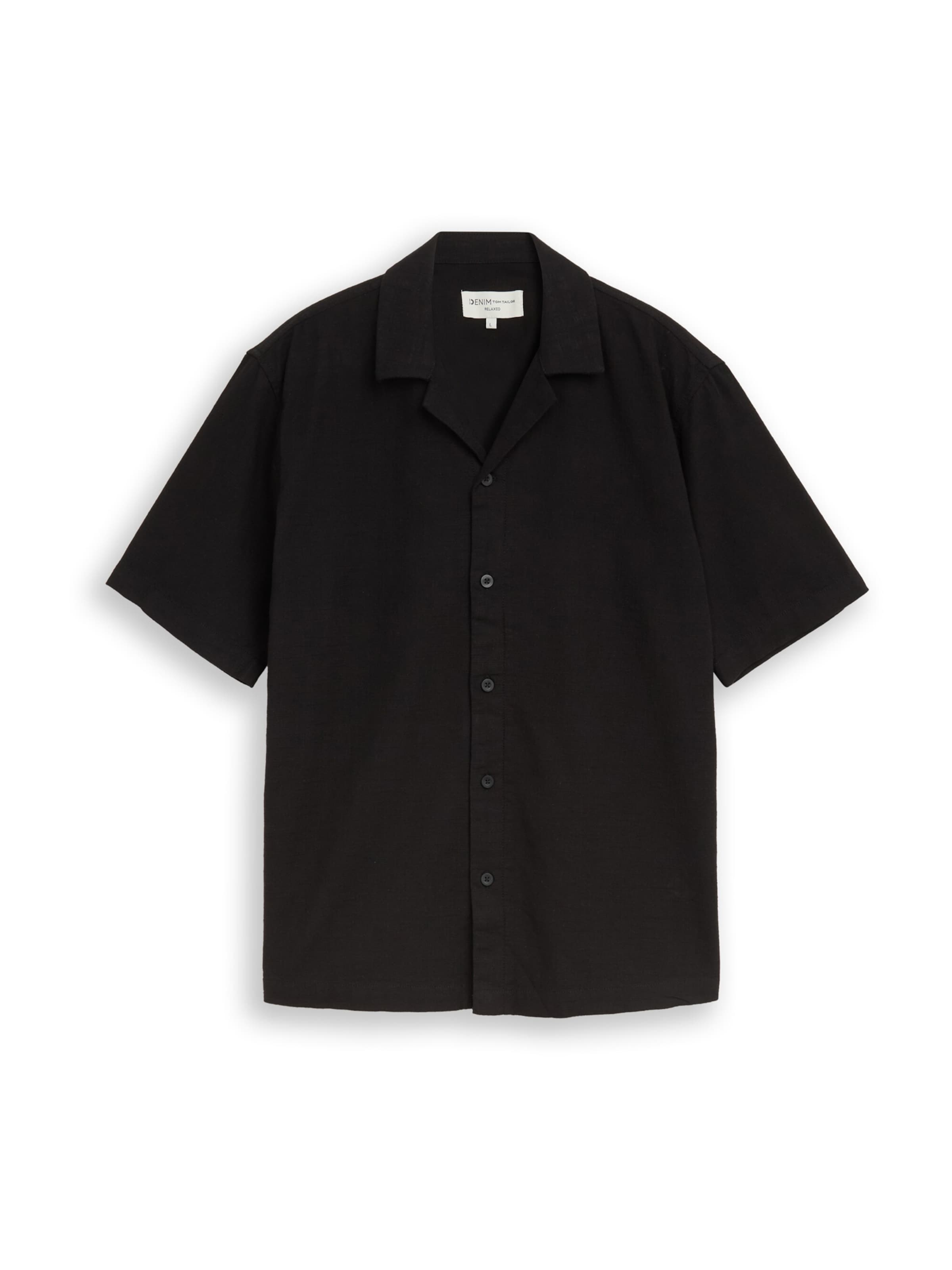 TOM TAILOR DENIM - Ajuste confortable Camisa en negro: frente