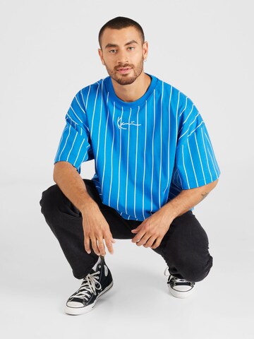 Karl Kani - Camisa 'Pinstripe' em azul