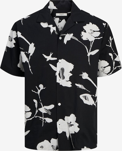 JACK & JONES Button Up Shirt 'Palma Resort' in Black / Off white, Item view