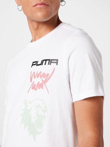 T-Shirt fonctionnel '4th Quarter' PUMA en blanc