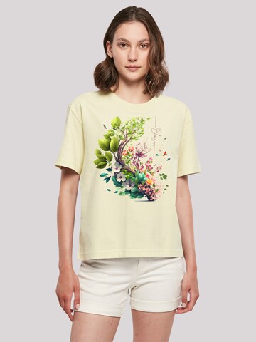 F4NT4STIC Shirt 'Spring Tree' in Yellow: front
