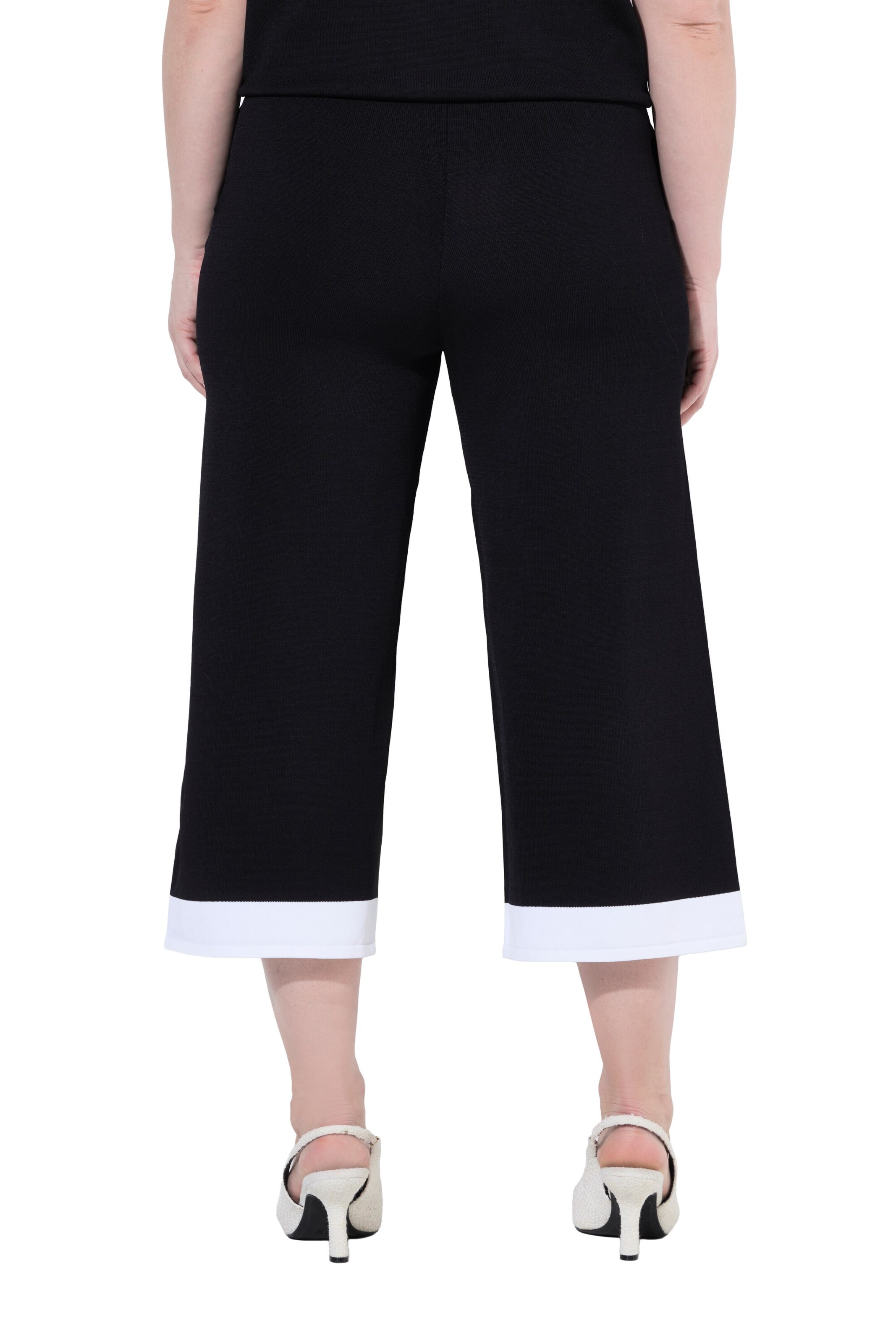 Ulla Popken Wide leg Broek in Zwart