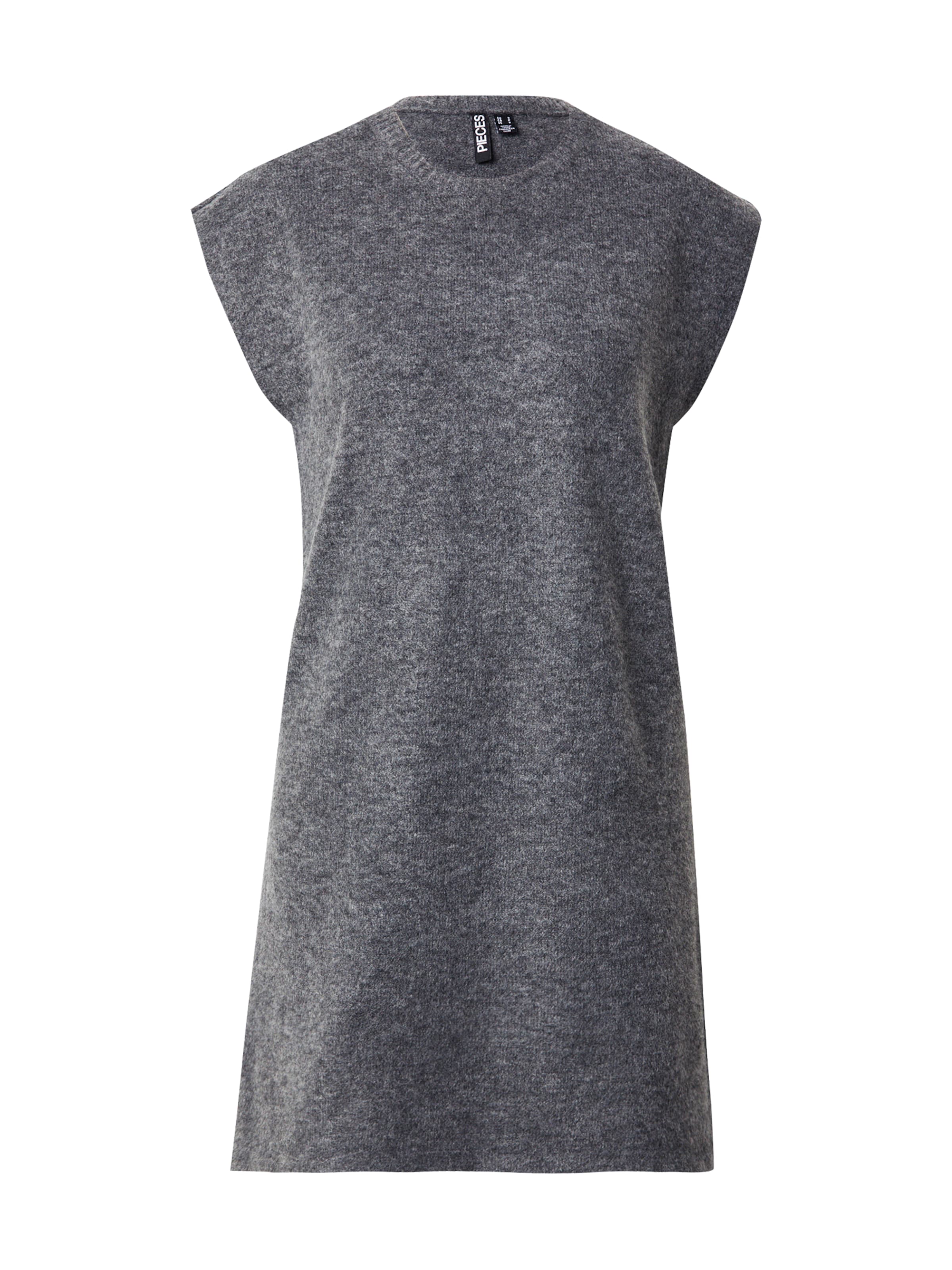 PIECES Úpletové šaty 'PCJIKO' – šedá: přední strana