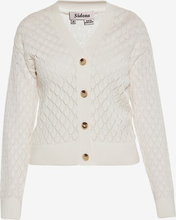 Sidona Knit Cardigan in White: front