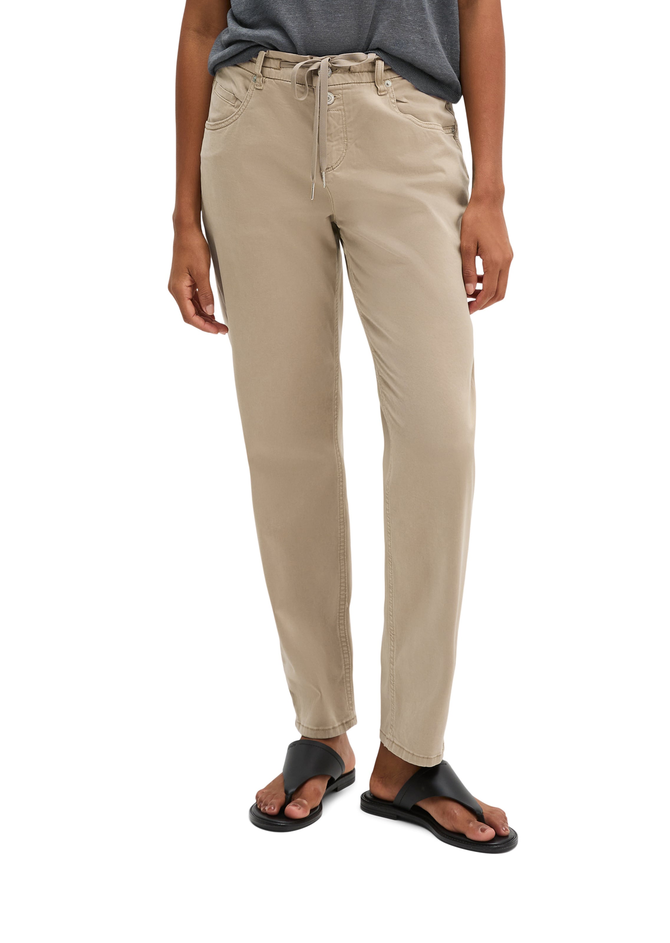 Marc O'Polo Loosefit Hose 'Theda' in Beige: Vorderseite