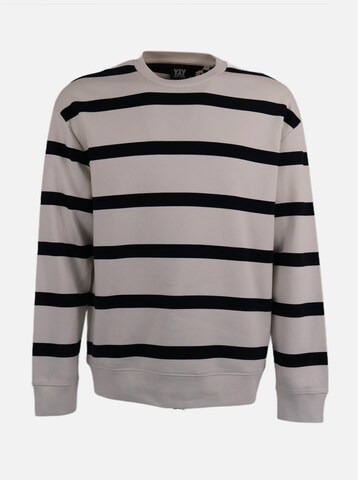 HEFTYKA Sweatshirt 'STRIPE CREW NECK SWEAT'‌ in Weiß