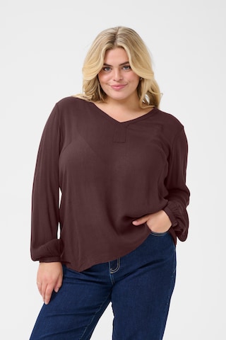 Camicia da donna 'KCAmi' di KAFFE CURVE in marrone: frontale