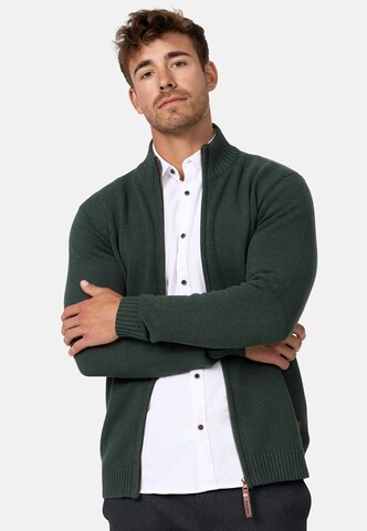 INDICODE JEANS Gebreid vest 'Lut' in Groen: voorkant