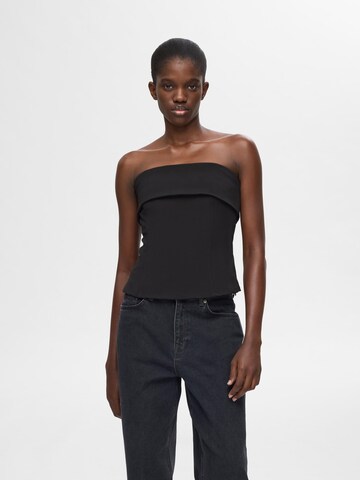 SELECTED FEMME Top in Schwarz: Vorderseite