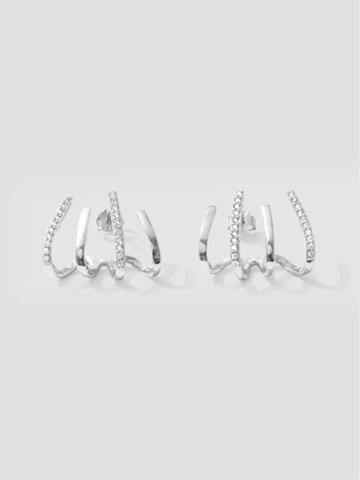 LES. Earrings 'Athena' in Silver: front