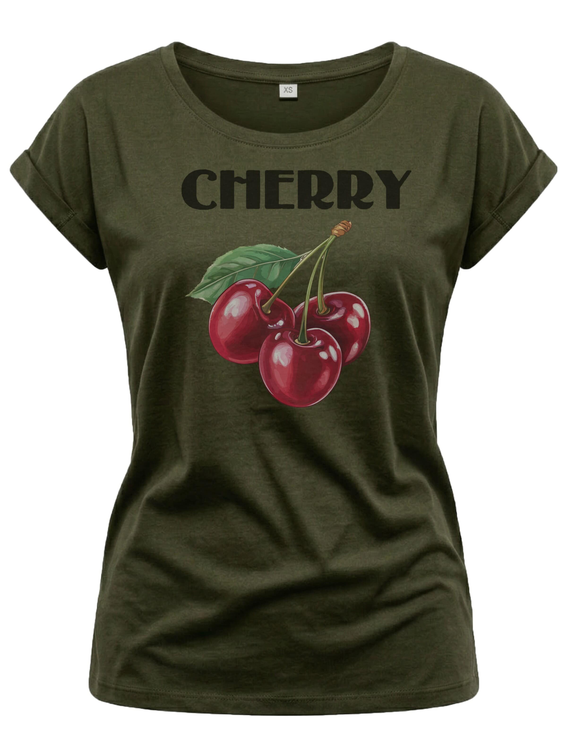 MAKAYA Shirt 'Cherry' in Green: front