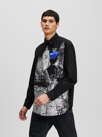Regular fit Camicia di KARL LAGERFELD JEANS in nero: frontale