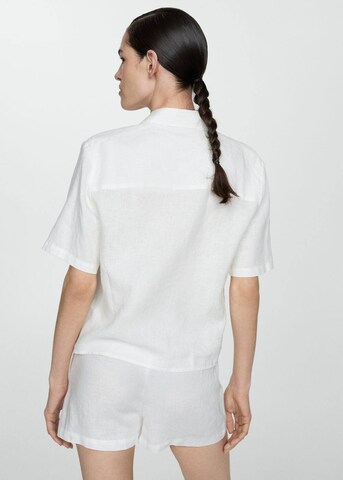 MANGO Pajama Shirt 'Sandra' in White