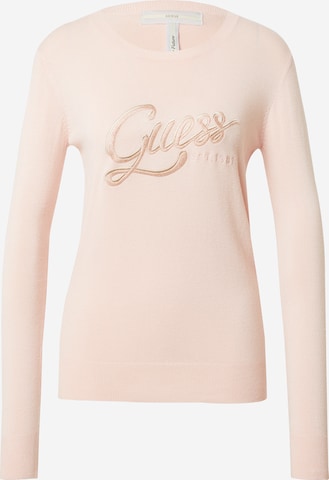 Pulover 'EDIE' de la GUESS pe roz: față