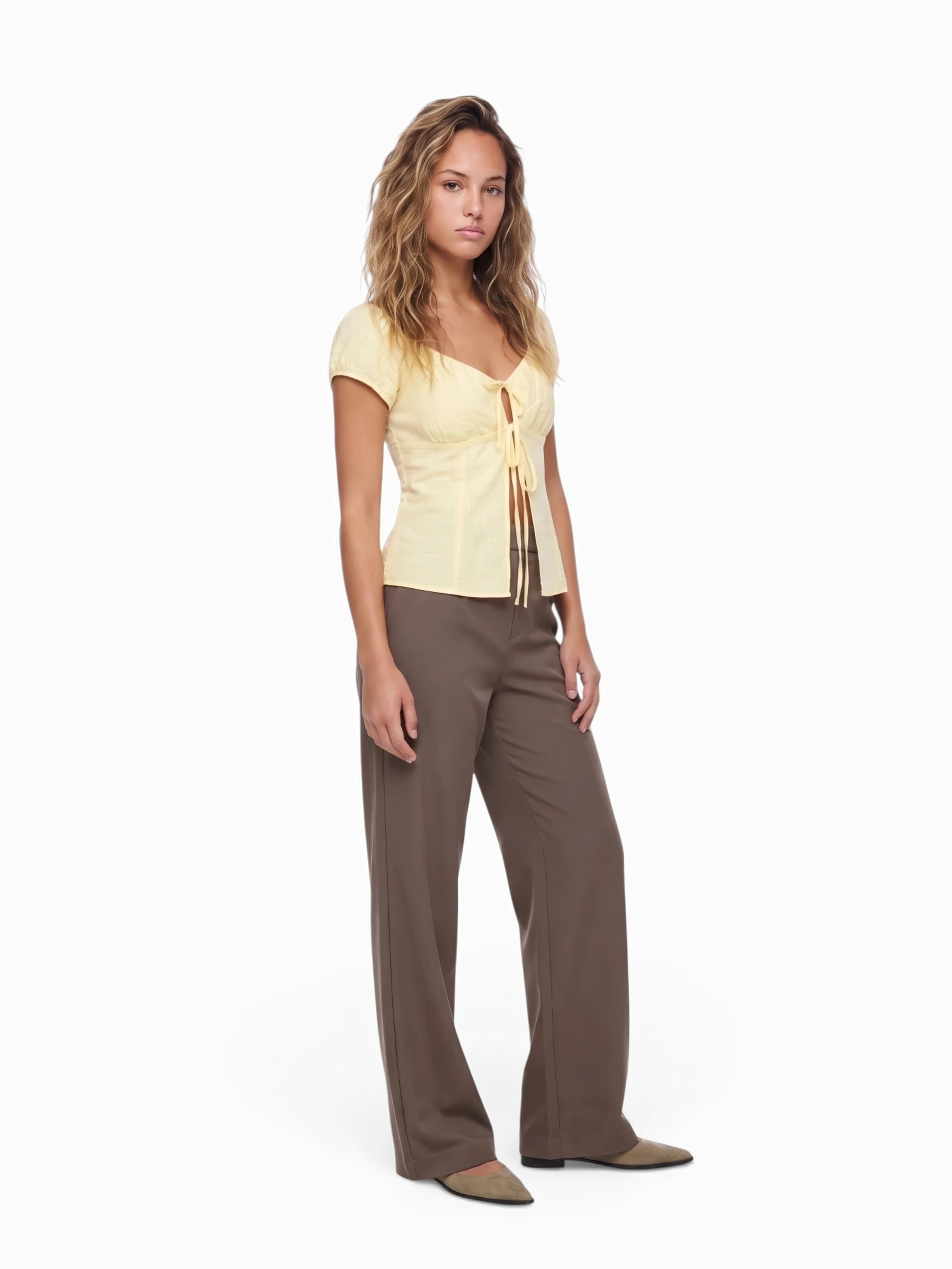 Bershka Blouse in Yellow