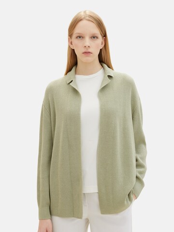 TOM TAILOR Knit Cardigan in Green: front